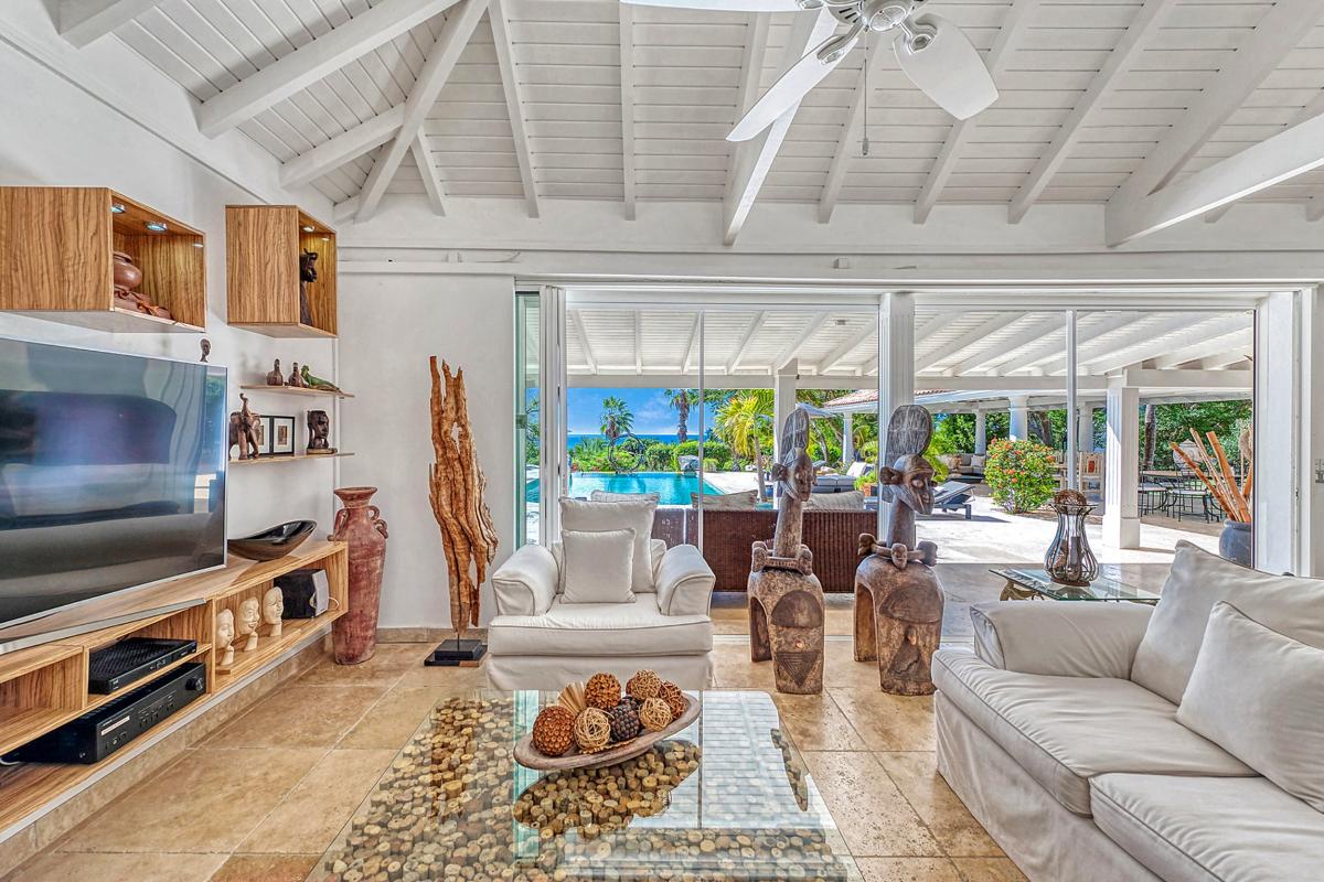Villa rental Terres Basses St Martin - Living room and TV
